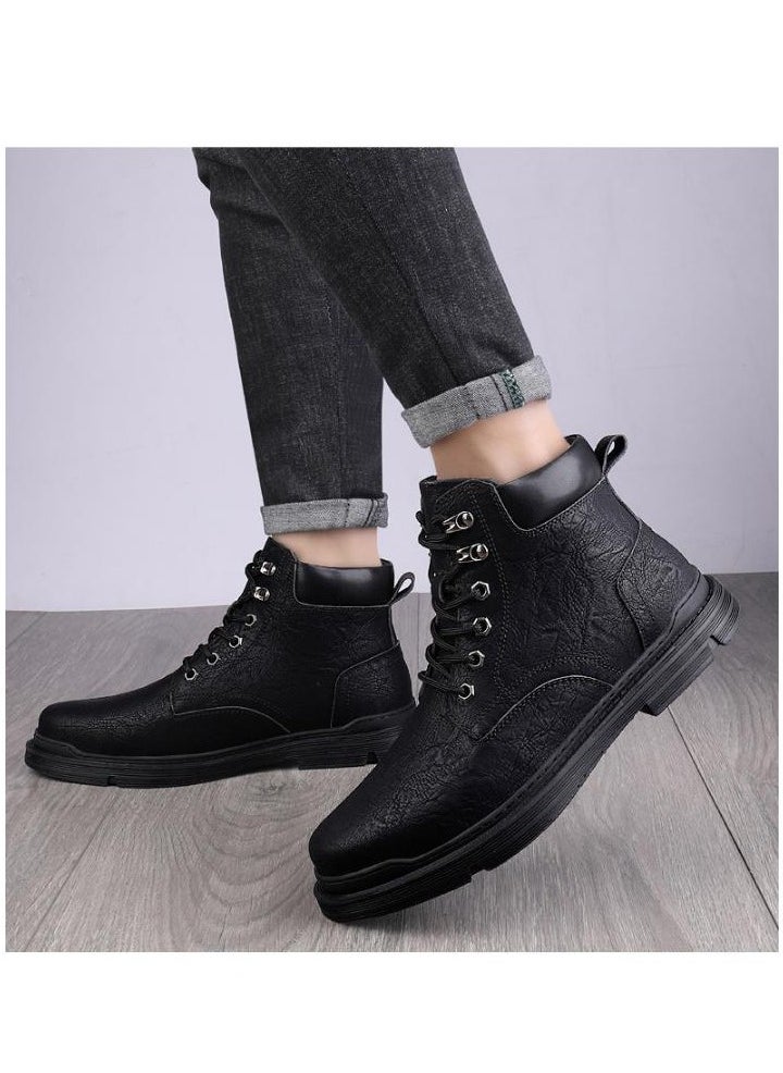 KUYING - New Men's Casual Leather Boots - Image 1
