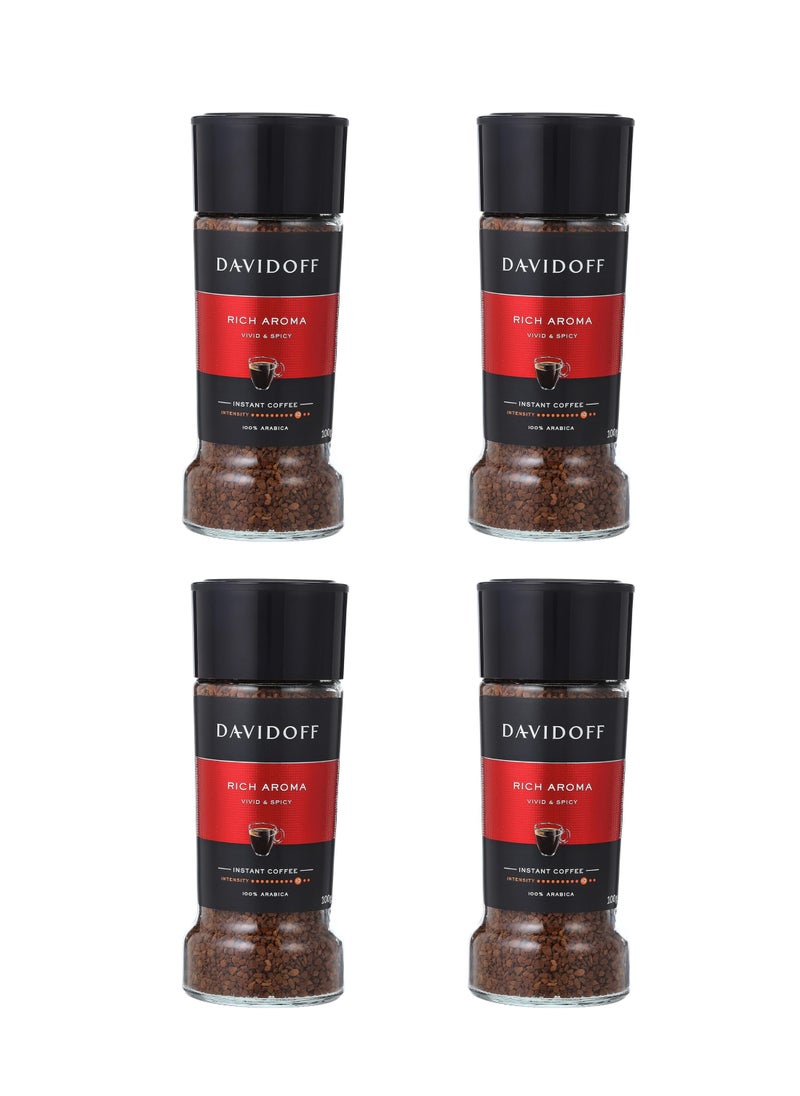 Davidoff Davidoff Rich Aroma – Bundle of 4 Instant Coffee Jars – 100g Each – Total 400g 