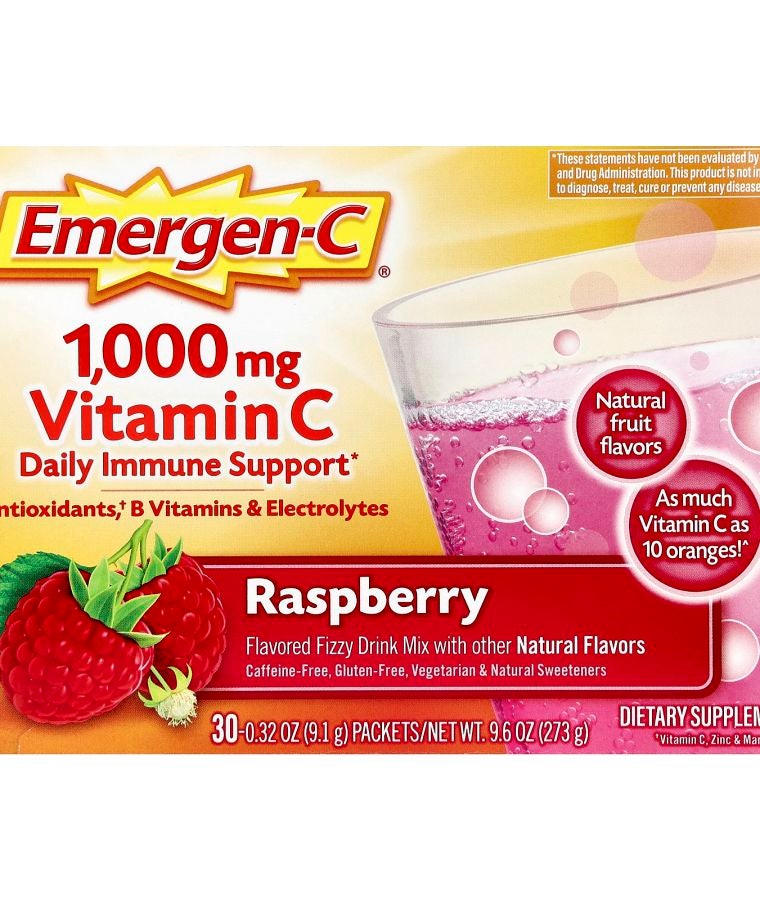 Emergen-C Vitamin C Raspberry 30 Packets 0.32 oz (9.1 g) Each