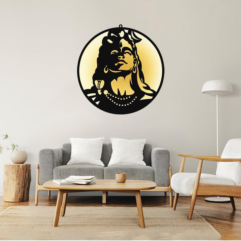 HOME PINE Adiyogi ShivJi Wall Dcor 3d Wall Art with Led Backlight Wall Hanging Decor for Living Room BedroomOffice 23X23INCHLarge - Image 5