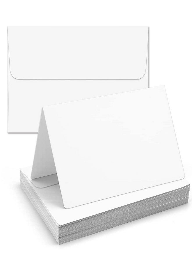 Poever Blankcardsandenvelopes 60 Pack 4 X 5.5 Folded Cardstock With A2 White Envelopesforinvitation Heavyweight Blanknotecardsandenvelopes Self Seal Printable For Greeting Party Birthday - Image 1