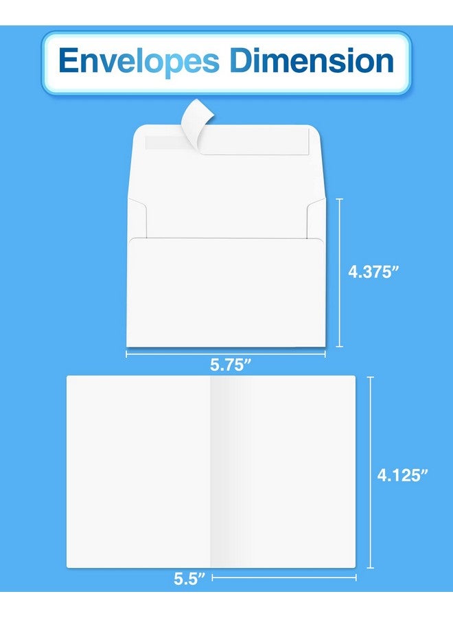 Poever Blankcardsandenvelopes 60 Pack 4 X 5.5 Folded Cardstock With A2 White Envelopesforinvitation Heavyweight Blanknotecardsandenvelopes Self Seal Printable For Greeting Party Birthday - Image 2