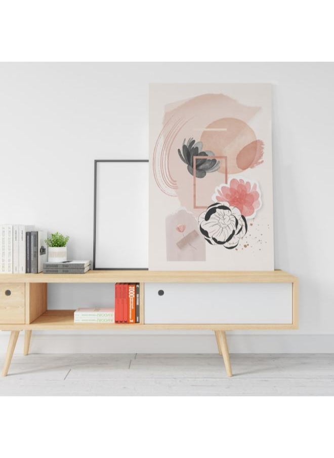 Home Gallery - Watercolor vintage collage poster Printed canvas wall art - Image 1