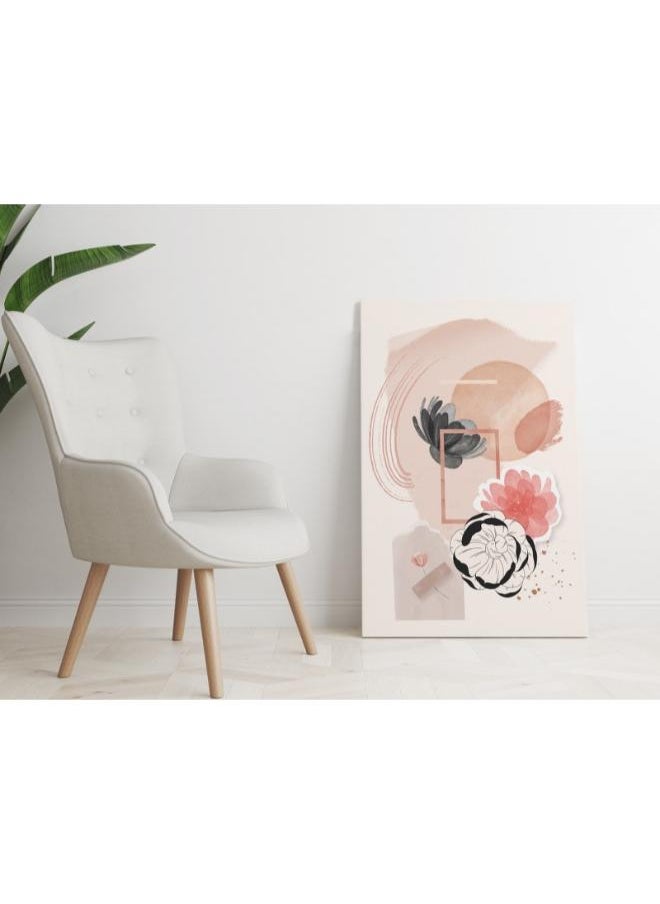 Home Gallery - Watercolor vintage collage poster Printed canvas wall art - Image 1