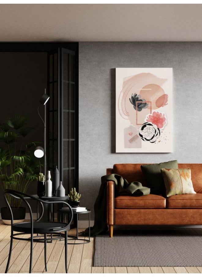 Home Gallery - Watercolor vintage collage poster Printed canvas wall art - Image 1