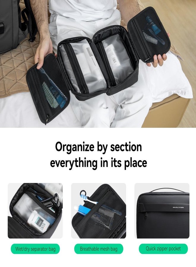 MARK RYDEN Toiletry Bag for Men, Travel Toiletry Organizer Dopp Kit Water-resistant Shaving Bag for Toiletries Accessories (Black) - Image 3