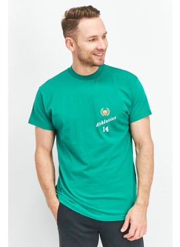Men Sportswear Fit Printed Short Sleeve Outdoor T-Shirts, Green