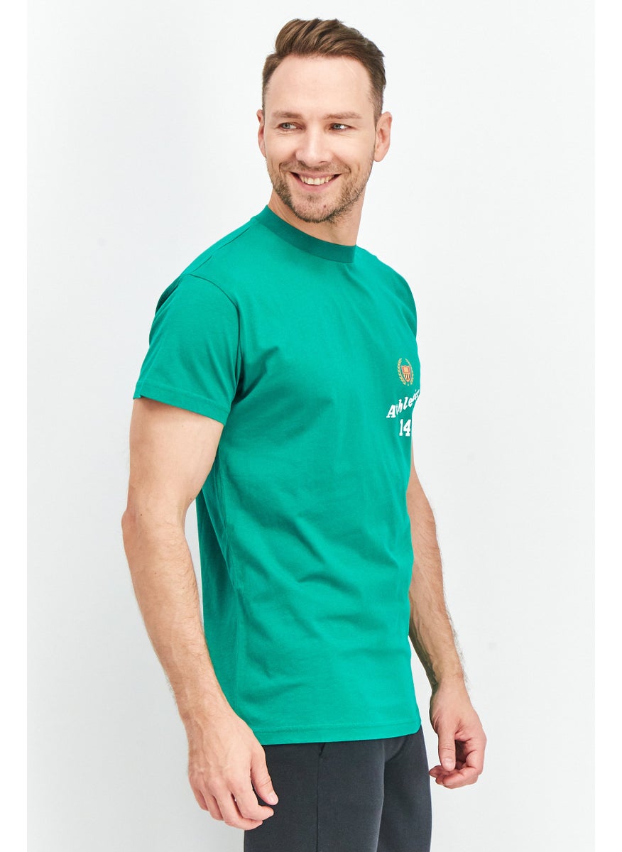 Bel-Air Athletics - Men Sportswear Fit Printed Short Sleeve Outdoor T-Shirts, Green - Image 1