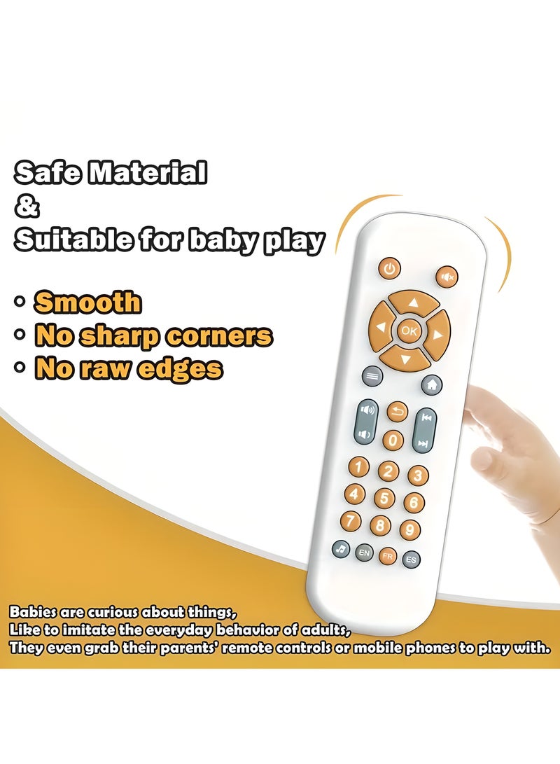 ليكسادا ألعاب أطفال تشمل جهاز محاكاة جهاز تحكم عن بعد للتلفاز، وجهاز تحكم عن بعد للهاتف بأزرار للرضع من عمر 6-36 شهرًا، وألعاب آلات موسيقية بأزرار، وجهاز تحكم عن بعد صوتي ثلاثي اللغات، مثالية لهدايا أعياد ميلاد الأطفال، وهدايا للرضع (غلاف حماية من الزرافة) - Image 3