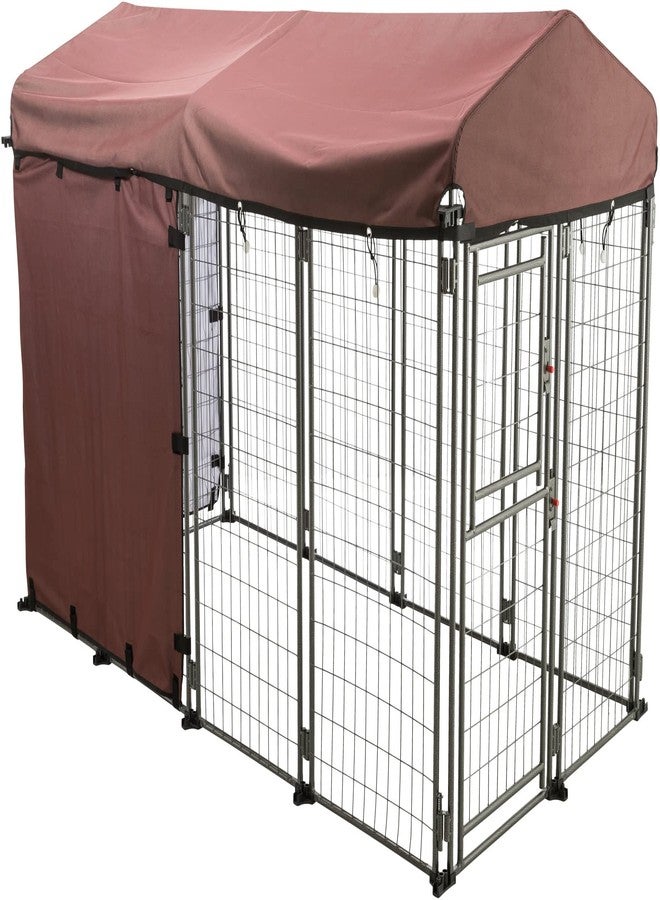 تريكسي مظلة شمسية لبيت الكلاب من TRIXIE، ألواح جانبية للحماية من جميع الأحوال الجوية، تحمي من الشمس والمطر والرياح، تناسب بيت كلاب بمقاس 8×4×4.5 قدم، مقاس XXL - Image 5