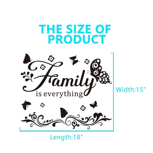 AnFigure Inspirational Family Wall Stickers for Bedroom: Home Quotes Motivational Vinyl Art Wall Decals for Living Room Kitchen Apartment Bathroom - Family is Everything 18" X 15" - Image 3