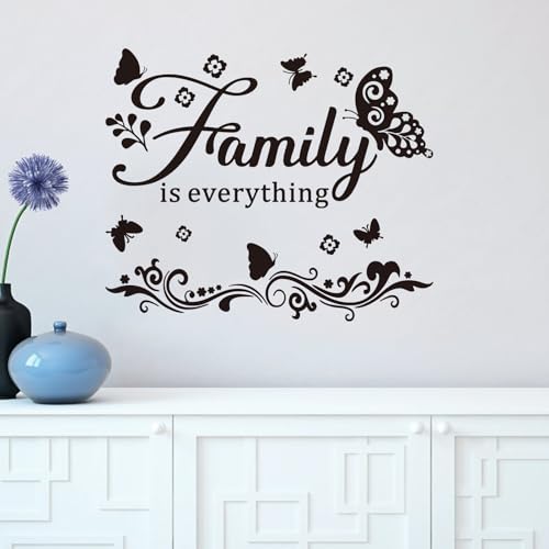 AnFigure Inspirational Family Wall Stickers for Bedroom: Home Quotes Motivational Vinyl Art Wall Decals for Living Room Kitchen Apartment Bathroom - Family is Everything 18" X 15" - Image 4