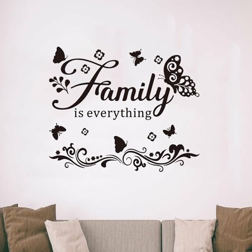 AnFigure Inspirational Family Wall Stickers for Bedroom: Home Quotes Motivational Vinyl Art Wall Decals for Living Room Kitchen Apartment Bathroom - Family is Everything 18" X 15" - Image 5