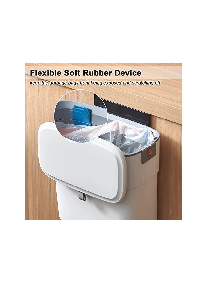 Zaboon Trash Can With Lid 9L Kitchen Compost Bin For Under Sink Plastic WallMounted Garbage Can Small Kitchen Garbage Can Small Trash Can With Lid For Cupboard Countertop - Image 2