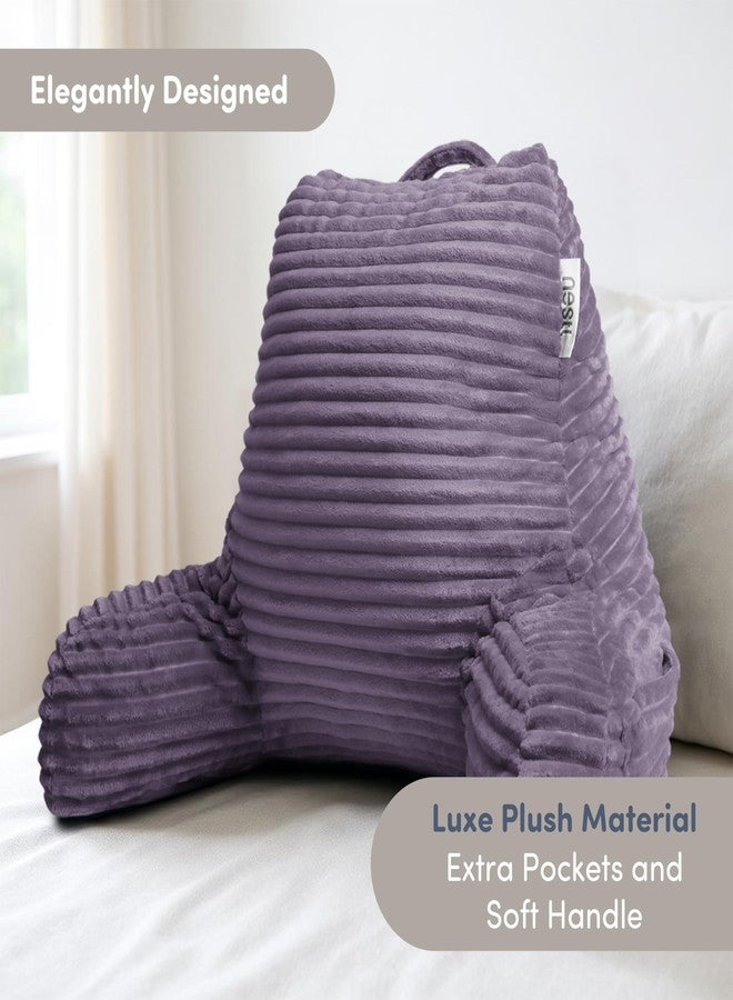 Nestl Reading Pillow for Bed Adult Back Pillow for Sitting in Bed, Standard Bed Pillows for Sitting Up in Bed, Foam Bed Chair Pillow, Dusty Purple Bed Rest Pillow - Image 3