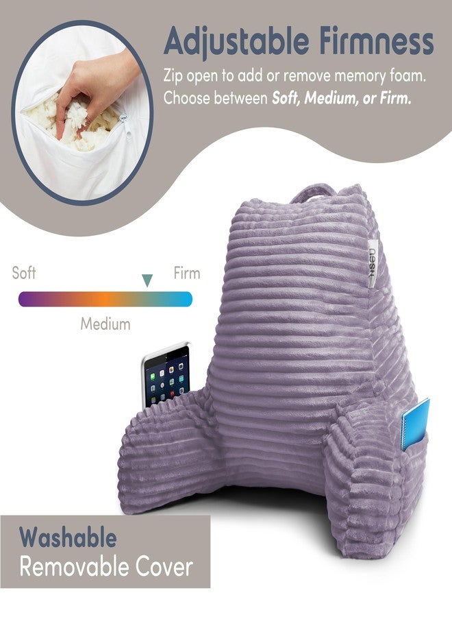 Nestl Reading Pillow for Bed Adult Back Pillow for Sitting in Bed, Standard Bed Pillows for Sitting Up in Bed, Foam Bed Chair Pillow, Dusty Purple Bed Rest Pillow - Image 4