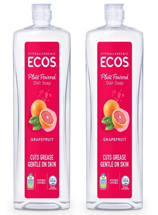 ECOS Grapefruit Dish Soap - Cuts Grease & Food Residue, Hypoallergenic, Sustainable Liquid, 50 Ounces (Pack of 2) - Image 1