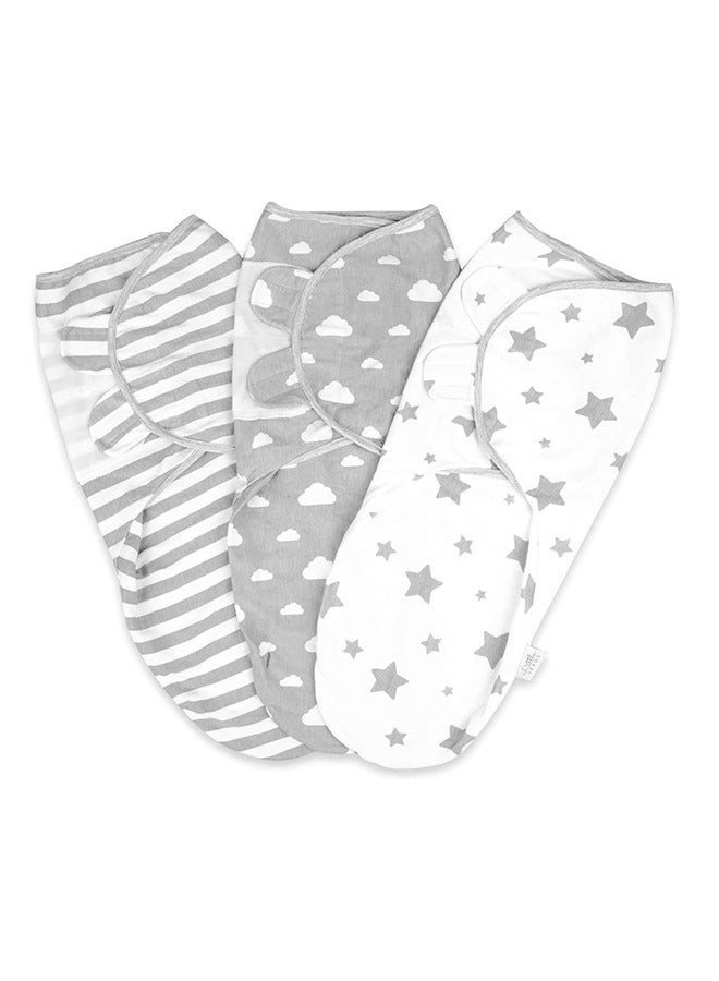 AL RAID 3-Pack Baby Swaddle Blankets for 0-6 Months, 100% Cotton Adjustable Swaddling Sleep Sack, Super Soft Newborn Essentials for Girls & Boys, 73x50cm - Image 3