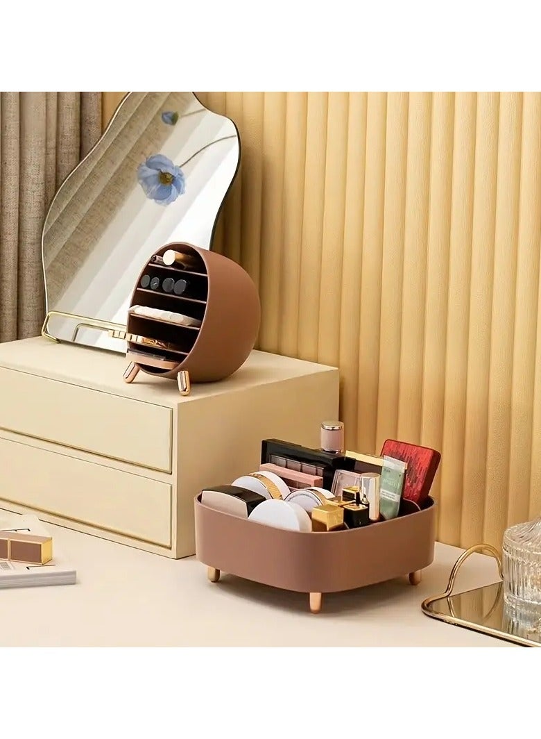 ORiTi Makeup Organizer Countertop Cosmetics  Storage 5 Compartments Makeup Holder Cosmetic Display For Brushes,Lipstick,Mascara,Eyebrow Pencils Space Saver Pen Holder For Dresser Office - Image 5