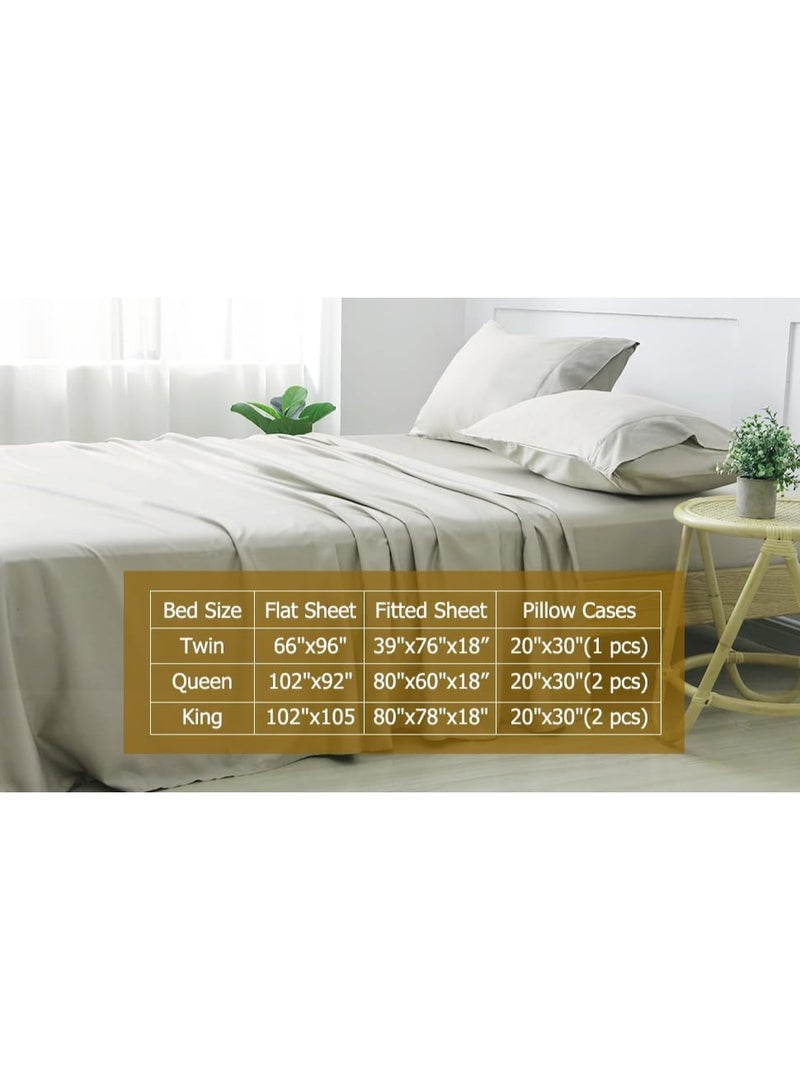 IBAMA 100% Cotton Bed Sheet Set Twin Size With Pillowcases 3 Pieces For Dorm Room Including 1 X Fitted Sheet 1 X Pillowcase 1 X Flat Sheet Breathable And Machine Washable, Twin - Image 5