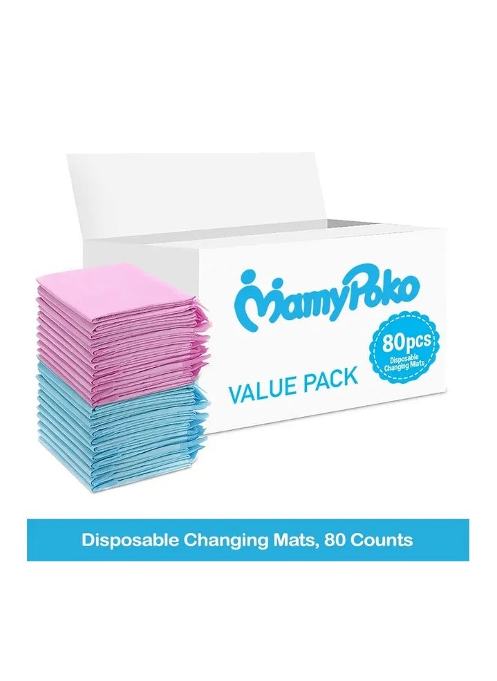 MamyPoko Disposable Changing Mats, 80 Counts, Soft Waterproof Mat, Portable Leak Proof Changing Mat, New Mom Leak-Proof Under pad, Mattress Table Protector Pad  - Image 2