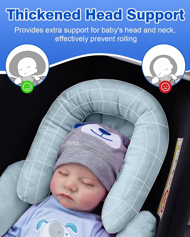 Kaseeous Infant Insert Compatible with Mamaroo Swing & Graco Swing, Thickened Baby Car Seat Head Support with Shoulder Covers, Breathable Newborn Car Seat Insert for Preemie to Toddler - Image 2