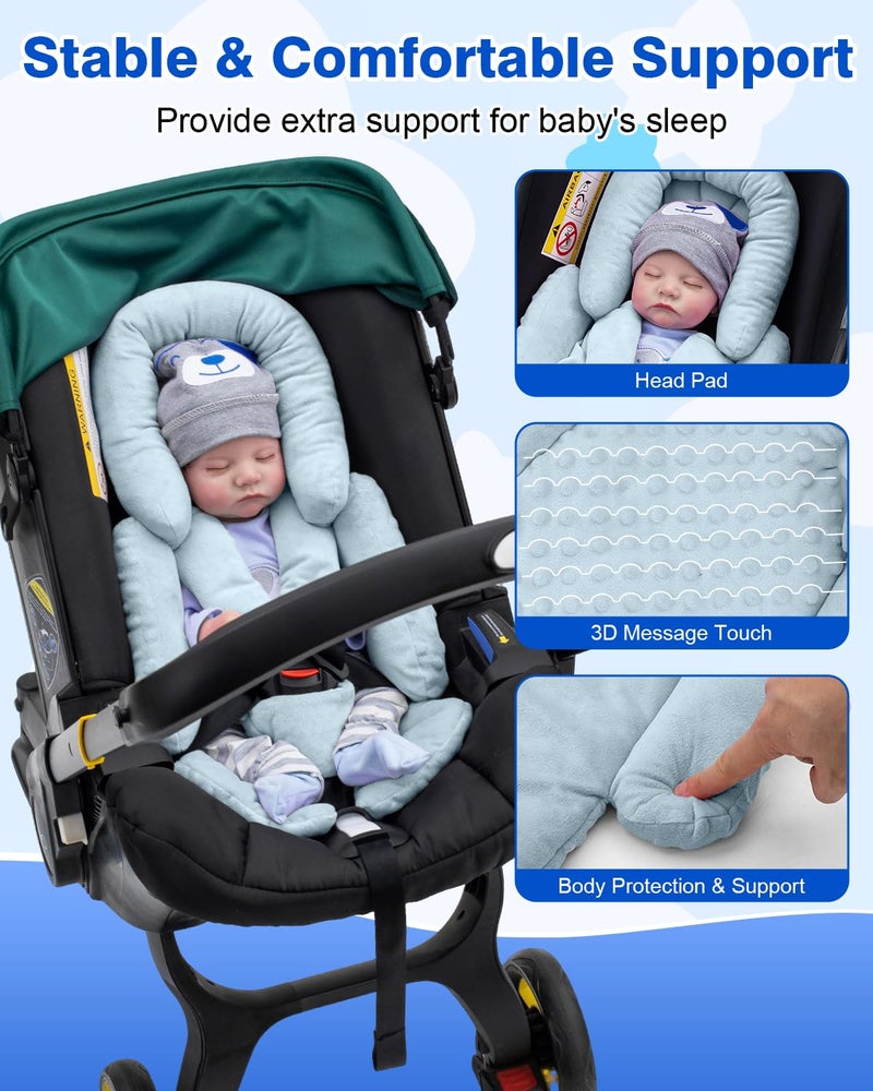 Kaseeous Infant Insert Compatible with Mamaroo Swing & Graco Swing, Thickened Baby Car Seat Head Support with Shoulder Covers, Breathable Newborn Car Seat Insert for Preemie to Toddler - Image 5
