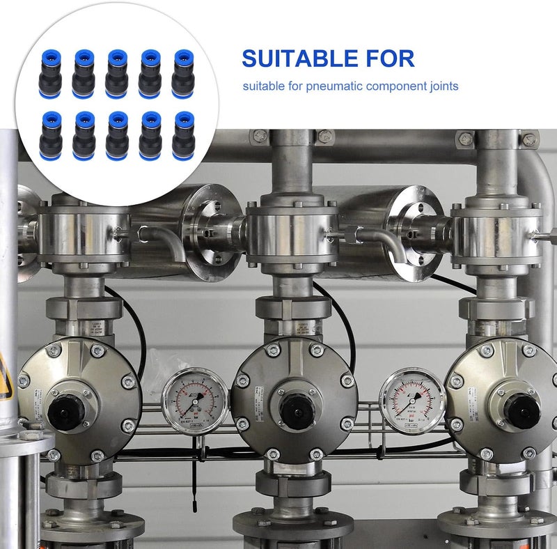 Garneck 10pcs Pg Plastic Quick Connect Air Hose Fittings, Straight Reducer Couplers for Air Compressor Line, Push-to-connect Pneumatic Tube Connectors, Compatible with Compressor Tools - Image 3
