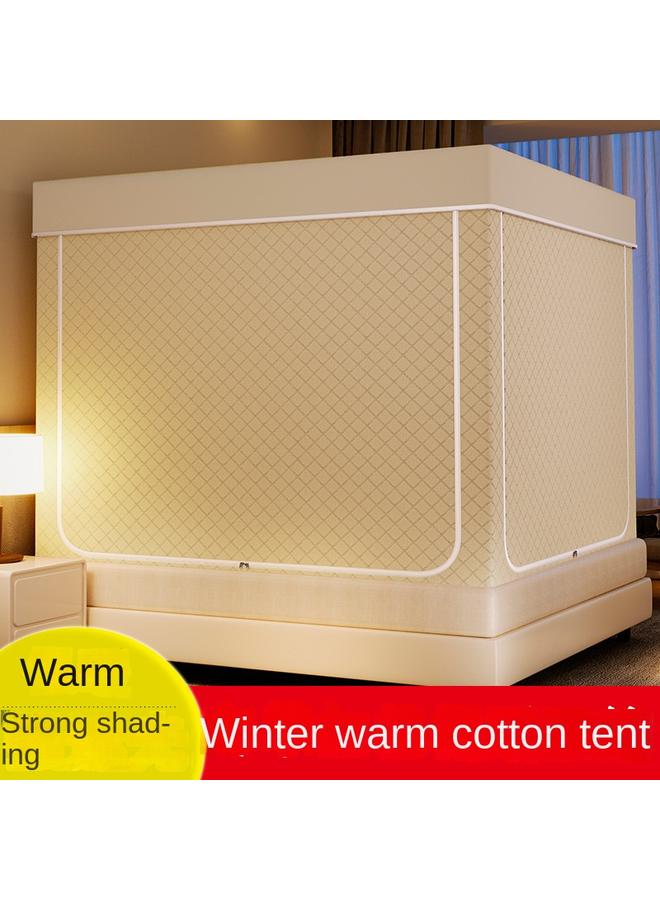 Bluejw Indoor Winter Cotton Tent Dormitory Adult Cotton Mosquito Net Autumn And Winter Warm Windproof Cold Protection Privacy Bed Net Iron  - Image 1