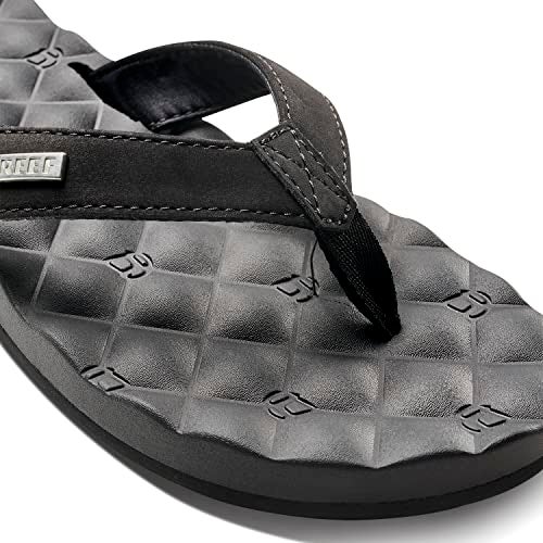 Reef Dreams Womens Flip Flop, Memory Foam Cushion Footbed, Faux Leather Satin Lined Strap, Black/Black, 7 - Image 3