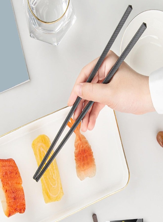 PYBBO 5 Pairs Chopsticks Premium Reusable Dishwasher Safe, 9.57 inch/24.3cm Matte Non-Slip Chopsticks, Chinese Style Japanese Korean Chop Sticks for Food & Cooking, Fish Pattern - Image 2