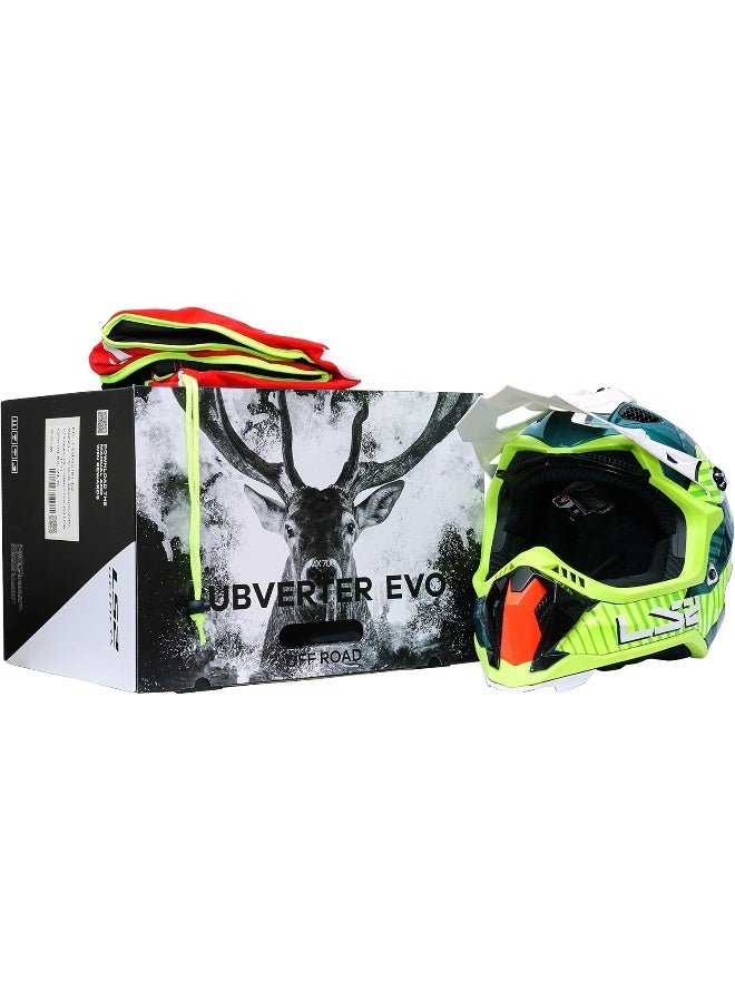 LS2 خوذة LS2 SUBVERTER EVO MX700 ASTRO COBALT H -V صفراء متوسطة الحجم - Image 2