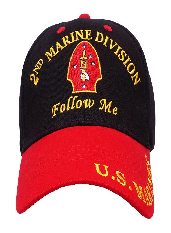 Trendy Zone 21 2nd Marine Division Follow Me Cap Officially Licensed, 100% Cotton, Red and Black with Adjustable for Veterans & Patriots | Durable, Comfortable Military Hat for Outdoor & Casual Wear - Image 2