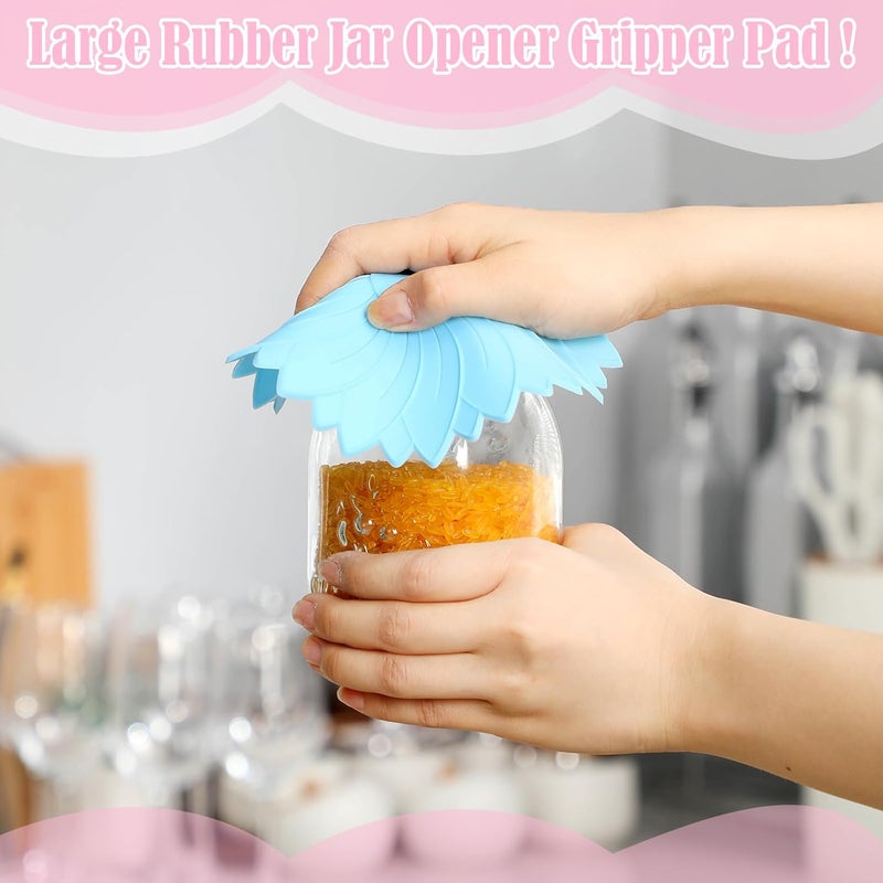 Maxdot 4 Pcs Large Rubber Jar Opener Pad Jar Opener 6.10 Inch Multi Function Non Slip Jar Opener Resistant Coasters for Weak Arthritis Hands Seniors Easy Opening (Macaron Colors) - Image 3