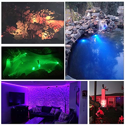 SHOYO Color Changing Spotlights for Pond, Underwater LED Lights for Fountain, IP68 Waterproof RGB Colored Memory Dimmable Submersible Spot Lights for Outdoor Garden Pond Fountain Waterfall, 3 in Set - Image 2