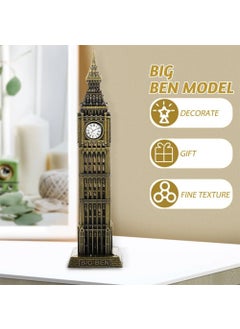 Hediyesahibi Gift Holder Vintage Metal England London Big Ben Clock Tower Antique Bronze 23 cm  - Image 4
