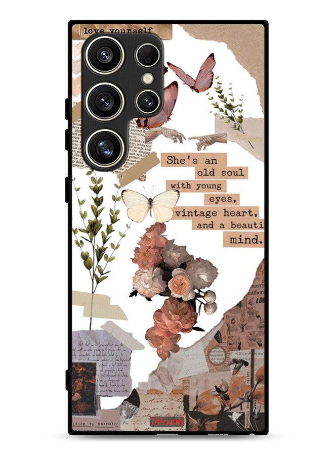 Tolwak Samsung Galaxy S24 Ultra 5G Protective Case Cover She Is An Old Soul - Image 1