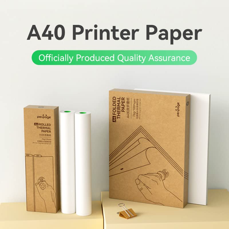 PeriPeri PeriPage A4 Thermal Paper, Printing Paper, 210 x Φ30mm 4 Rolls, 8 inch Paper for PeriPage A40 Portable Printer (A4 Rolled Thermal Paper 2Sets/4Rolls) - Image 2