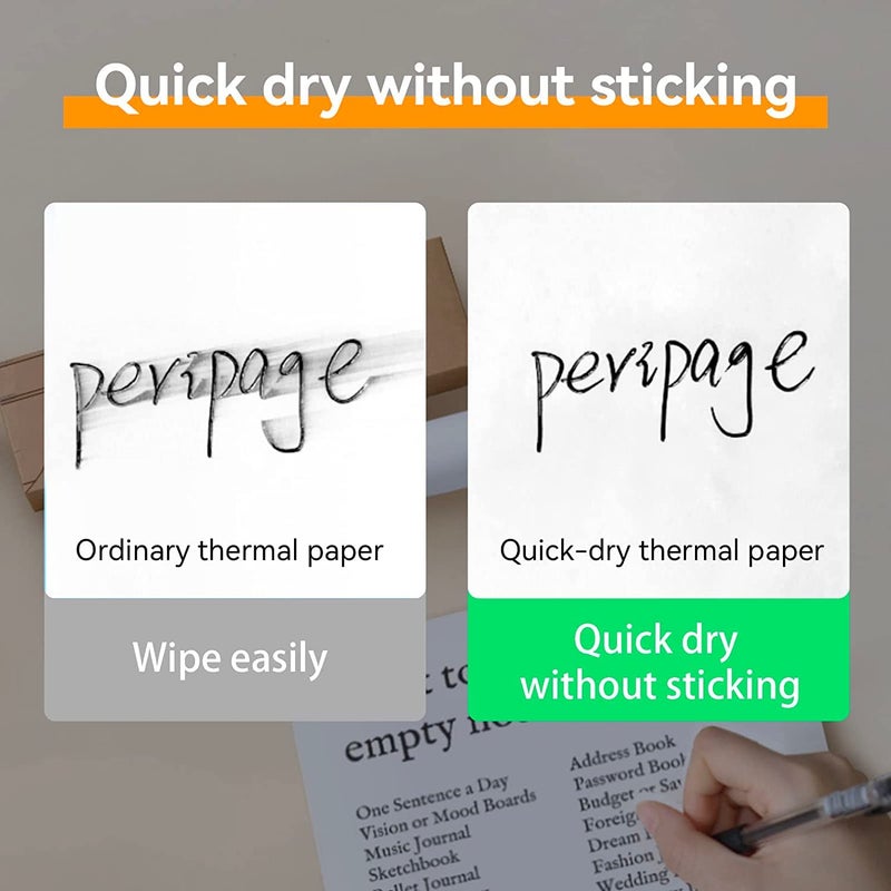 PeriPeri PeriPage A4 Thermal Paper, Printing Paper, 210 x Φ30mm 4 Rolls, 8 inch Paper for PeriPage A40 Portable Printer (A4 Rolled Thermal Paper 2Sets/4Rolls) - Image 5