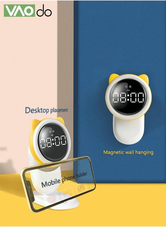 VAOdo - Multi Functional Smart Clock Soft Night Light Can Be Used As A Mobile Phone Rack With Magnetic Function To Sense The Clock - Image 1