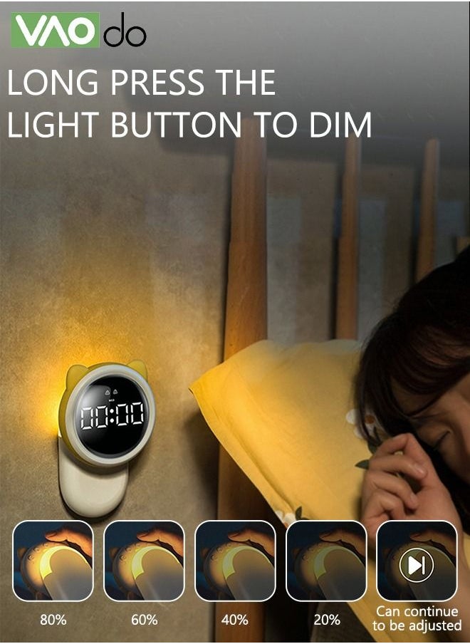VAOdo - Multi Functional Smart Clock Soft Night Light Can Be Used As A Mobile Phone Rack With Magnetic Function To Sense The Clock - Image 1