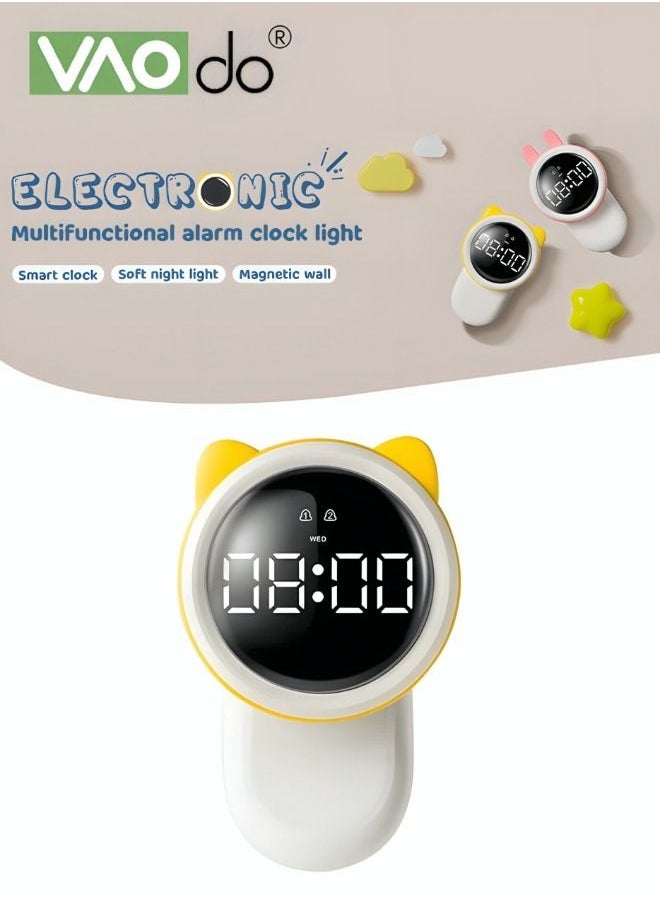 VAOdo - Multi Functional Smart Clock Soft Night Light Can Be Used As A Mobile Phone Rack With Magnetic Function To Sense The Clock - Image 1