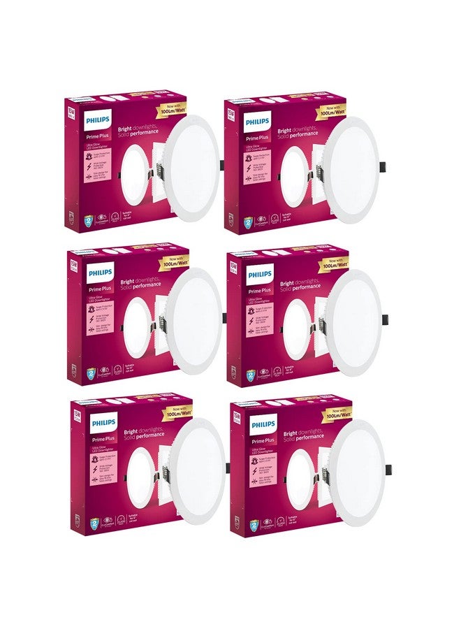 PHILIPS 15W Round AP Plus UltraGlow LED DL Recessed LED Panel Ceiling Light (Pack of 6,Warm White) - Image 1
