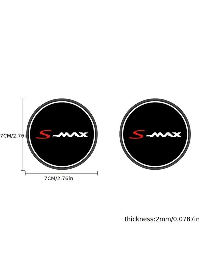 RED S MAX Car Cup Holder Anti Slip Pads Circular Insulation Pair - Image 2