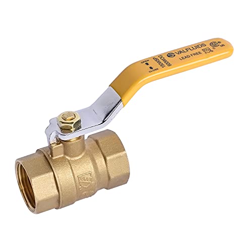 VALFLUIDS Full Port Forged LF Brass Ball Valve With Female Thread NPT Connector，150 PSI WSP / 600 PSI WOG. (3/4 Inch) - Image 1