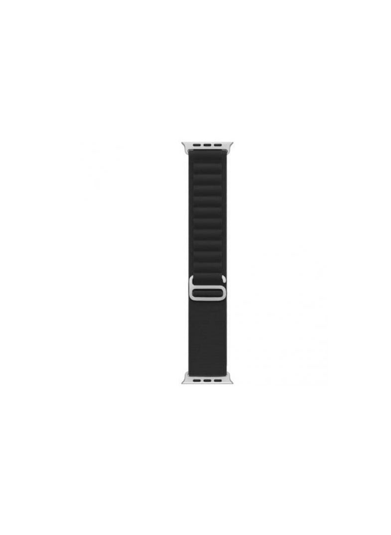 Generic Alpine Loop For Apple Watch 42/44 Mm Nylon Woven Ring With Sports G Hook Strap Series 4/5 - Black  - Image 4