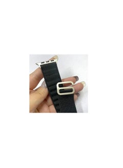 Generic Alpine Loop For Apple Watch 42/44 Mm Nylon Woven Ring With Sports G Hook Strap Series 4/5 - Black  - Image 5