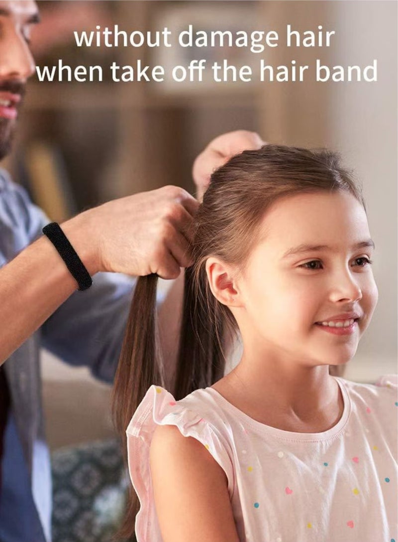 ليفقورا 100 قطعة من ربطات الشعر السوداء، بدون تجعد، مرنة وخالية من الوصلات، لا تسبب تلفًا للشعر الكثيف، مثالية لتصفيف الشعر والضفائر للنساء والفتيات - Image 4