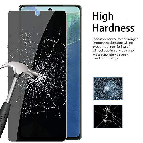 LYWHL [2 Pack] Note 20 Privacy Screen Protector Anti-Spy, LYWHL Tempered Glass Screen Protector for Samsung Galaxy Note 20, Black 9H Hardness Anti-Scratch Bubble Free [Don't Support Fingerprint Unlock] - Image 3