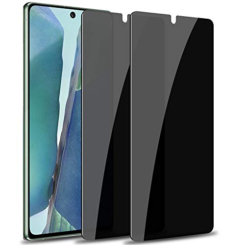 LYWHL [2 Pack] Note 20 Privacy Screen Protector Anti-Spy, LYWHL Tempered Glass Screen Protector for Samsung Galaxy Note 20, Black 9H Hardness Anti-Scratch Bubble Free [Don't Support Fingerprint Unlock] - Image 1